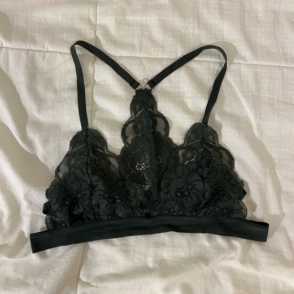 Free People (HAH) Dark Green Lace Bralette